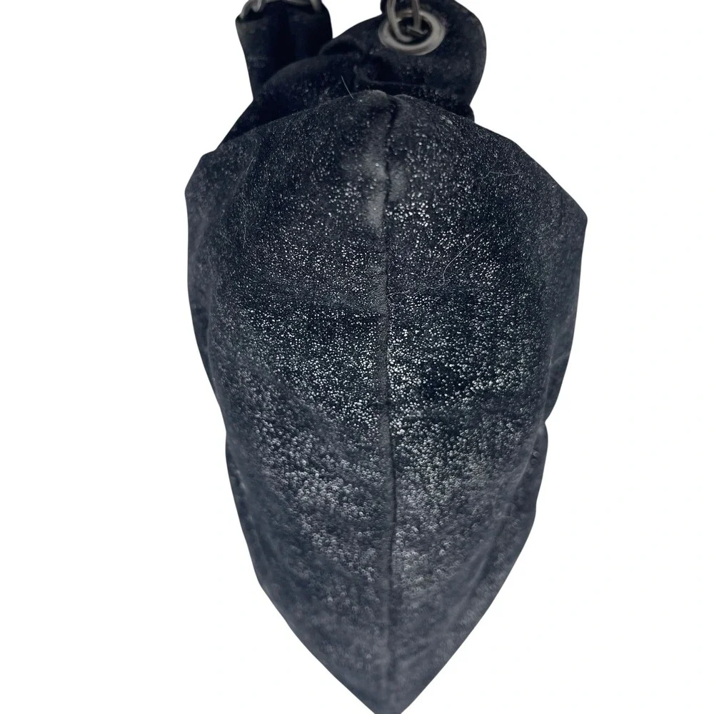 Y2K‎ Black Glitter Small Hobo Bag Metal Chain 2006 Old Navy Whimsigoth Purse